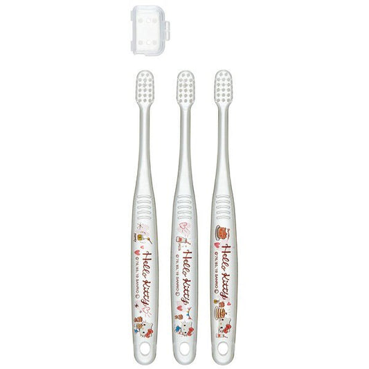 Skater Hello Kitty Clear Soft Toothbrush Set 3pcs (3-5 years old)